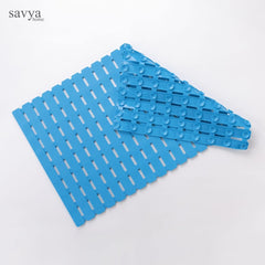 SAVYA HOME Bath mat|40 x 71|Anti-Skid mat, Living Room mat, Door mats for home, Multipurpose mat| Quick dry bath mat|Non Slip bath mat|Bath tub mat|(Blue)