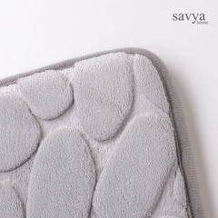 SAVYA HOME Coral Fleece Fabric Bathroom mat|40 x 60|Anti-Skid mat, Living Room mat, Doormat, Multipurpose mat | Quick dry bath mat|Non Slip bath mat|Bath tub mat| Grey