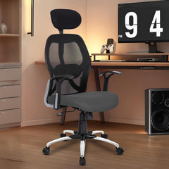 SAVYA HOME Apollo High Back Ergonomic Office Chair/Chair for Office Work at Home/Study Chair for Adults/Office Chairs for Work from Home/Chair for Study Table/Computer Chair/2D Lumbar Support-Grey