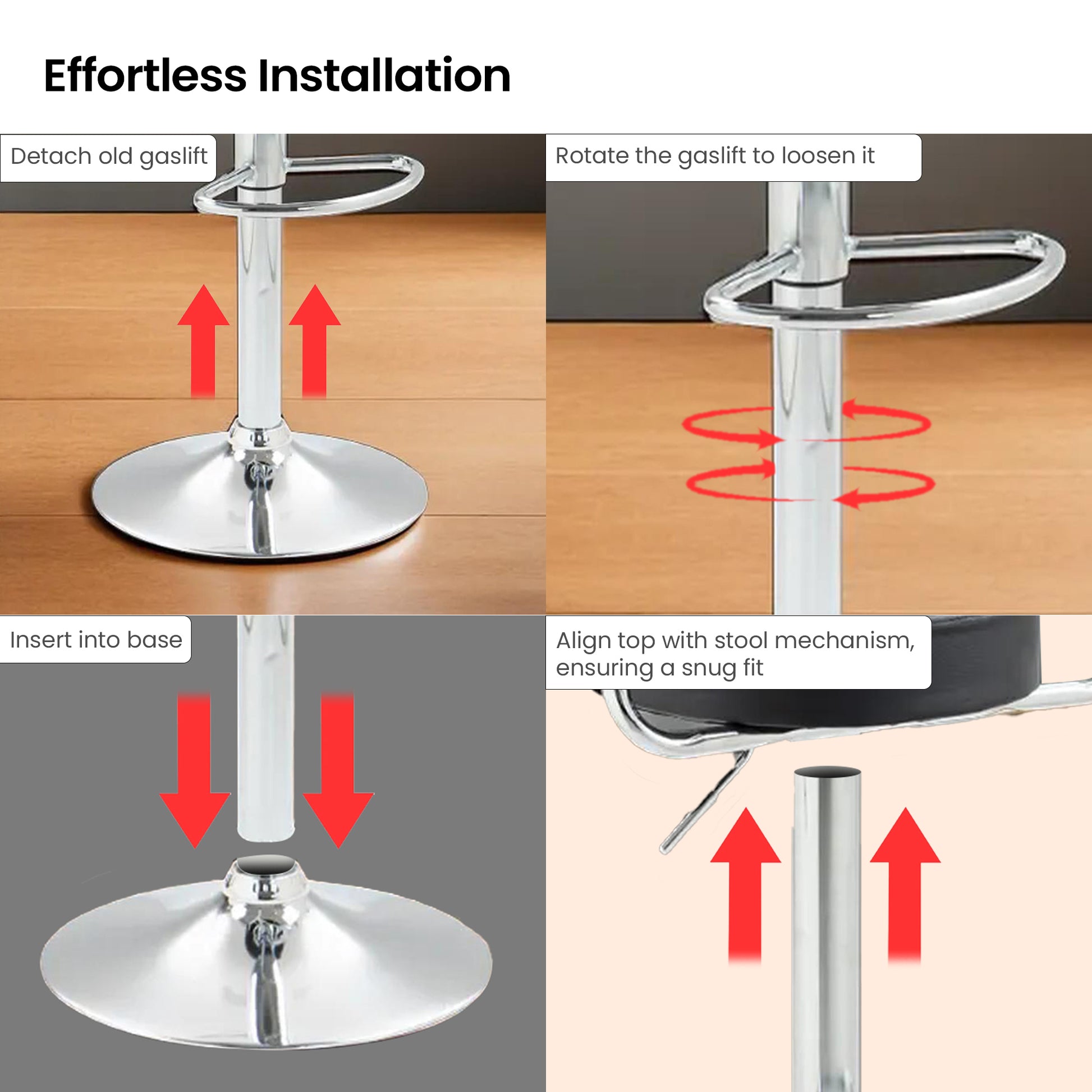 SAVYA HOME Gas Lift Bar Stool - Office Setup