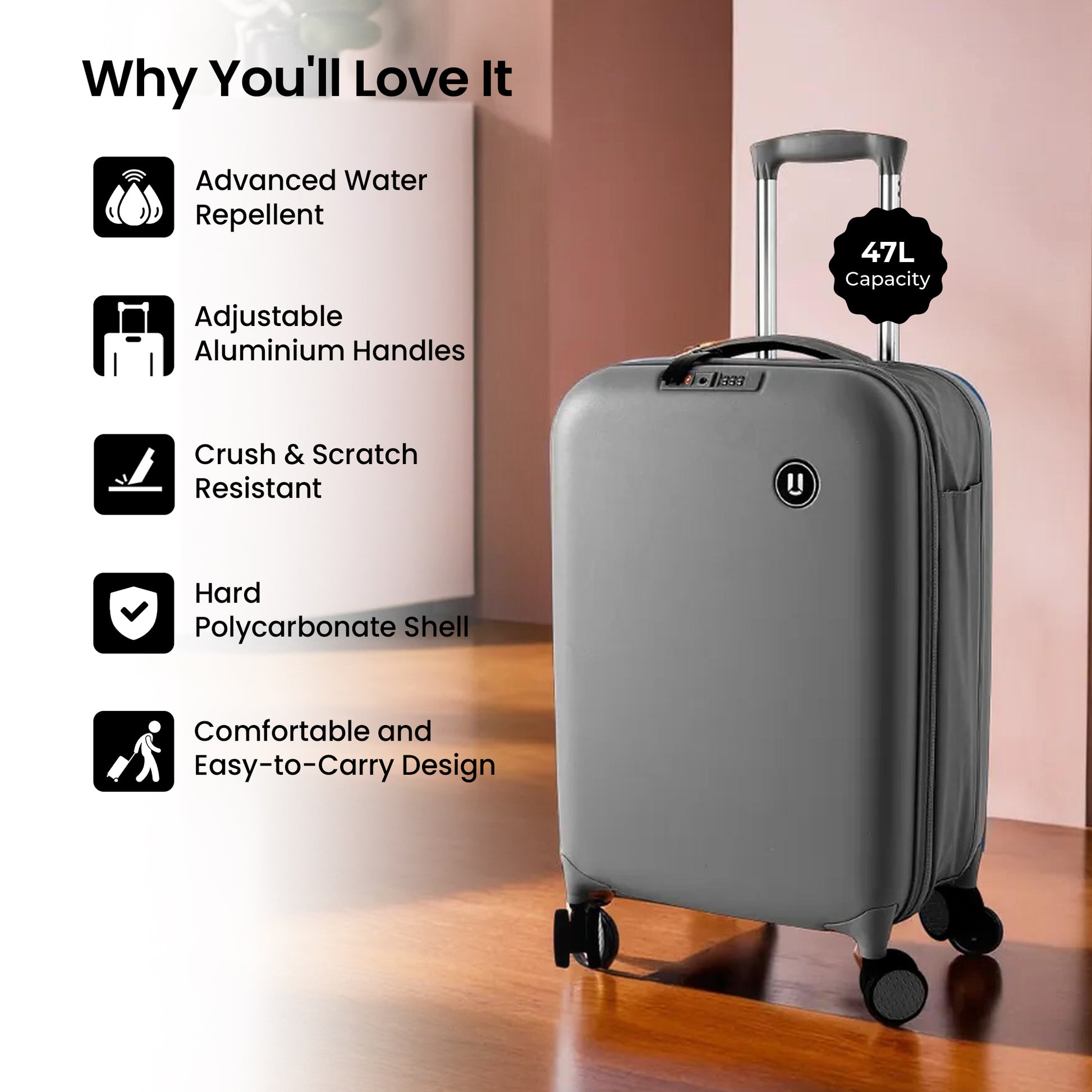 Savya Home Valencia Series Trolley Bag - Secure TSA Lock