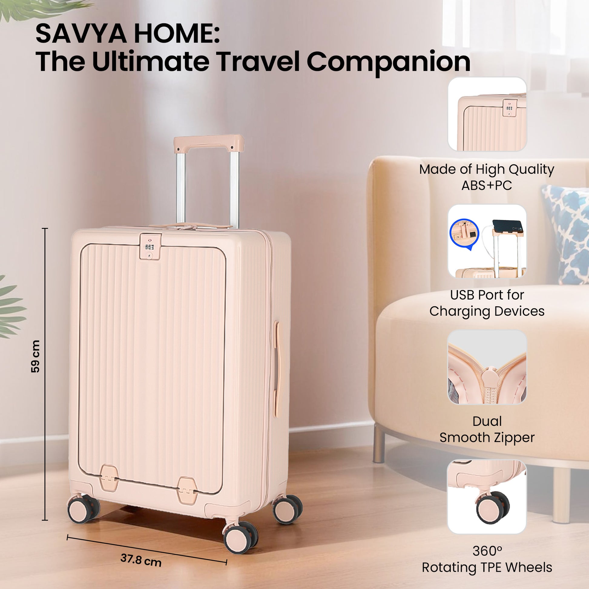 SAVYA HOME UMAI Trolley - Stylish carry-on luggage for flights