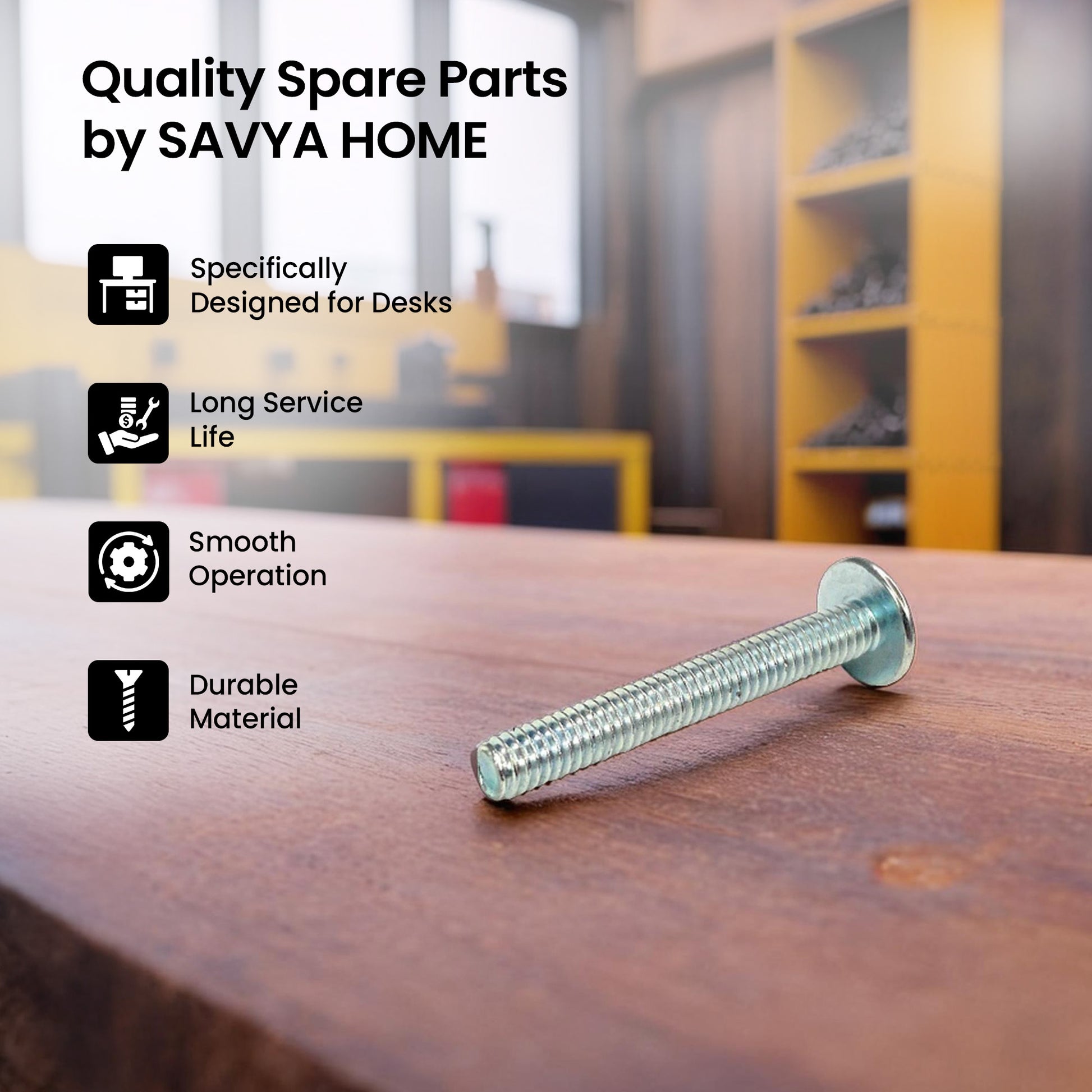 SAVYA HOME Manual Height Adjustable Table Screw - Commercial workspace enhancement