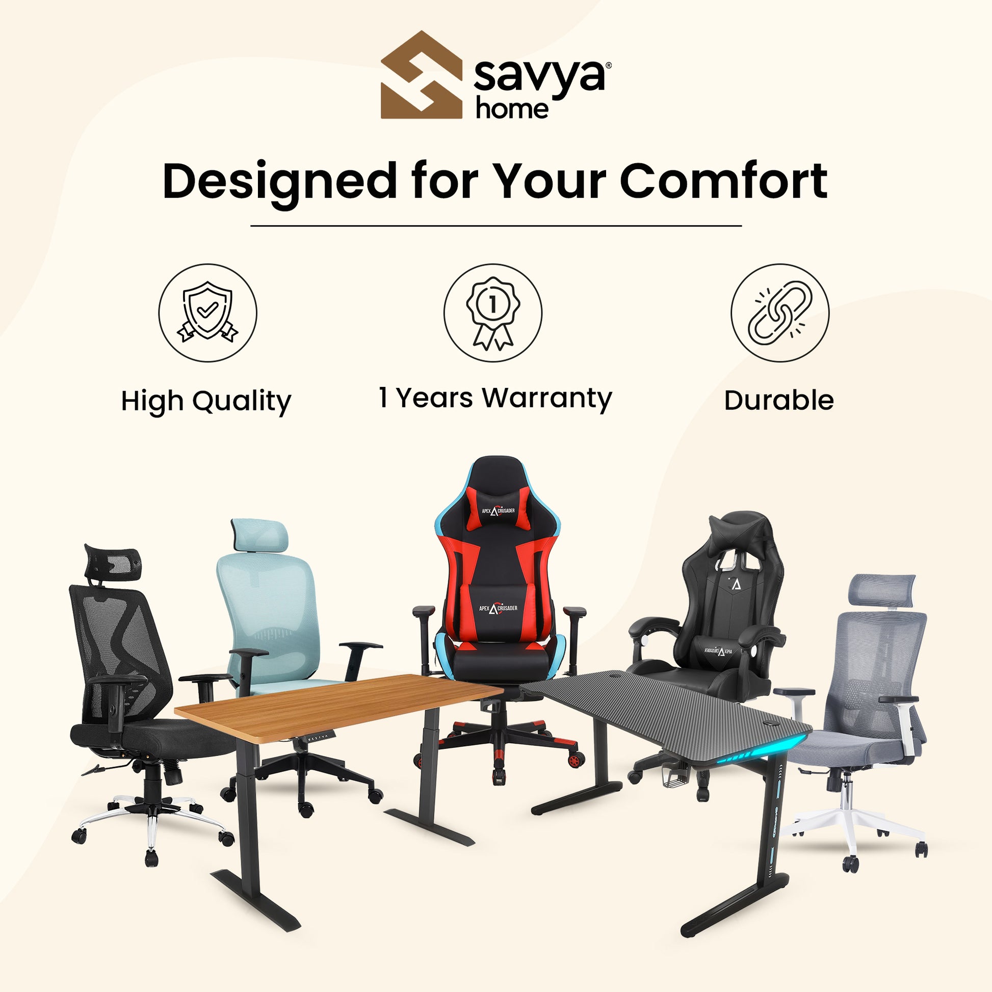 SAVYA HOME Apollo Chair - Office Use