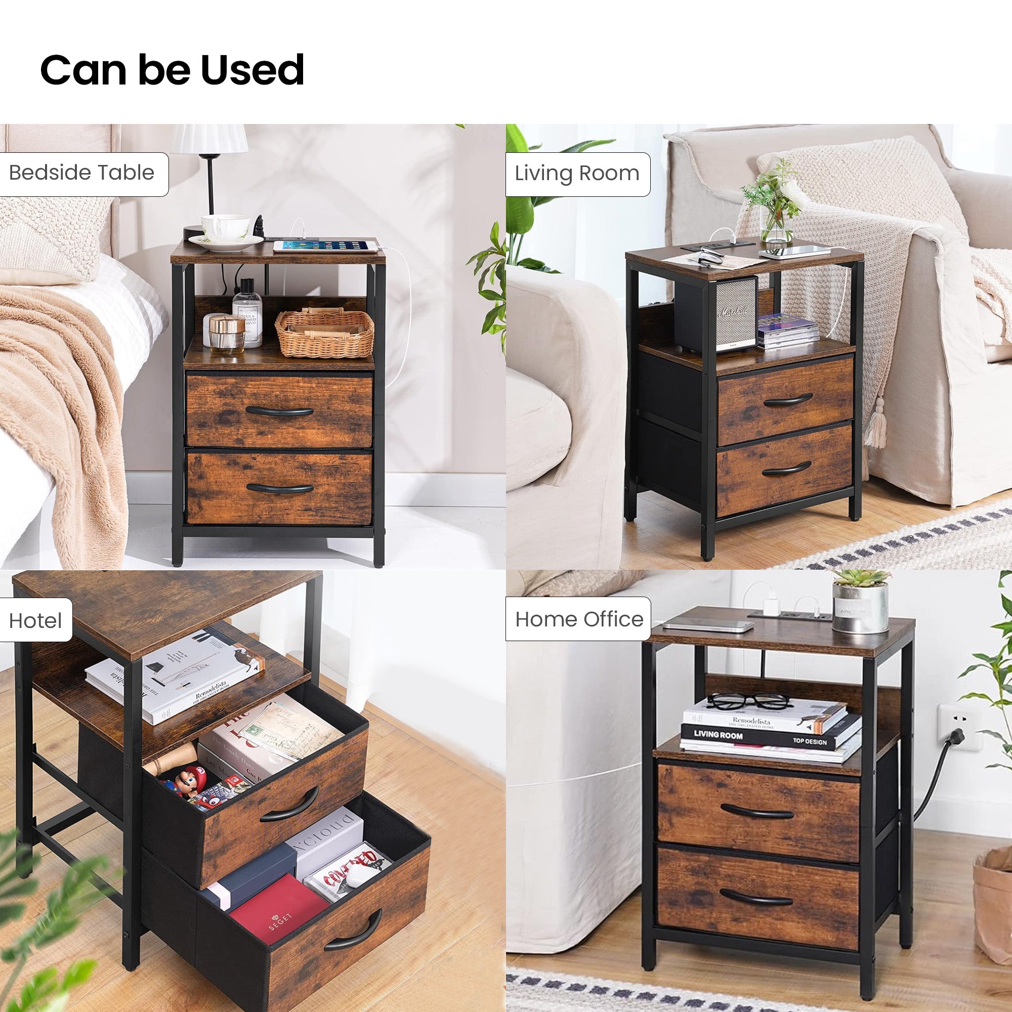 SAVYA HOME bedside table - functional nightstand