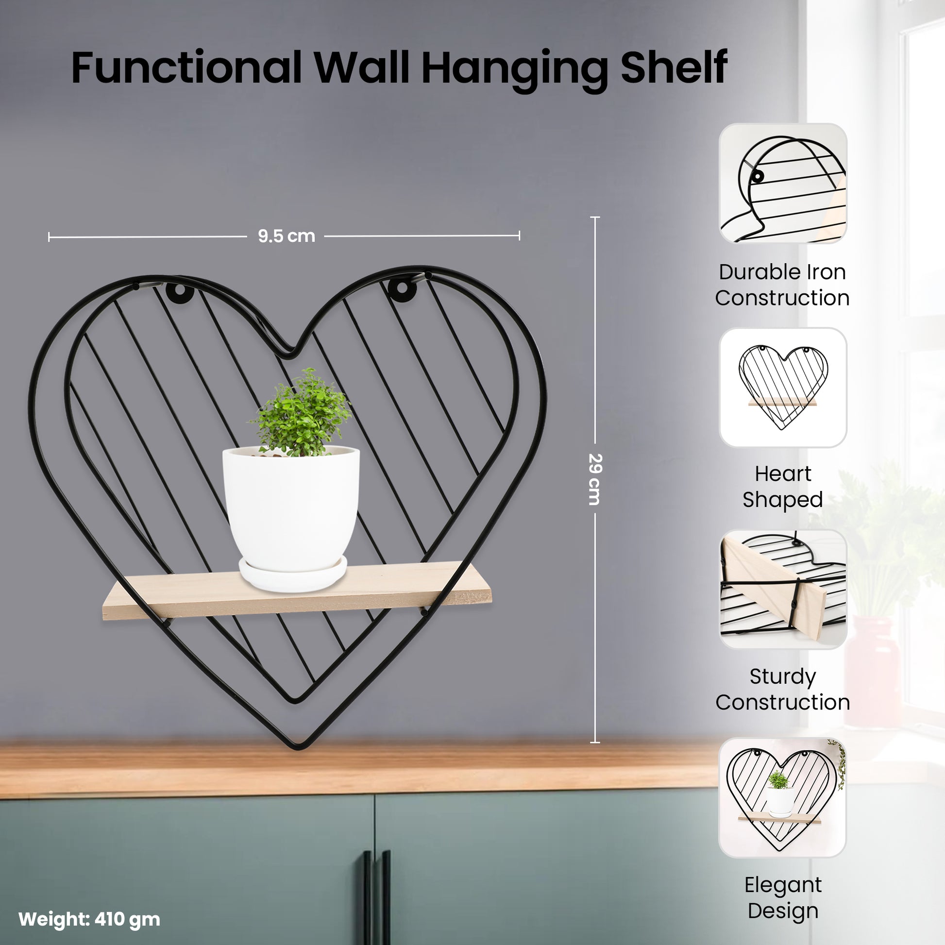 SAVYA HOME wall shelf - stylish balcony display