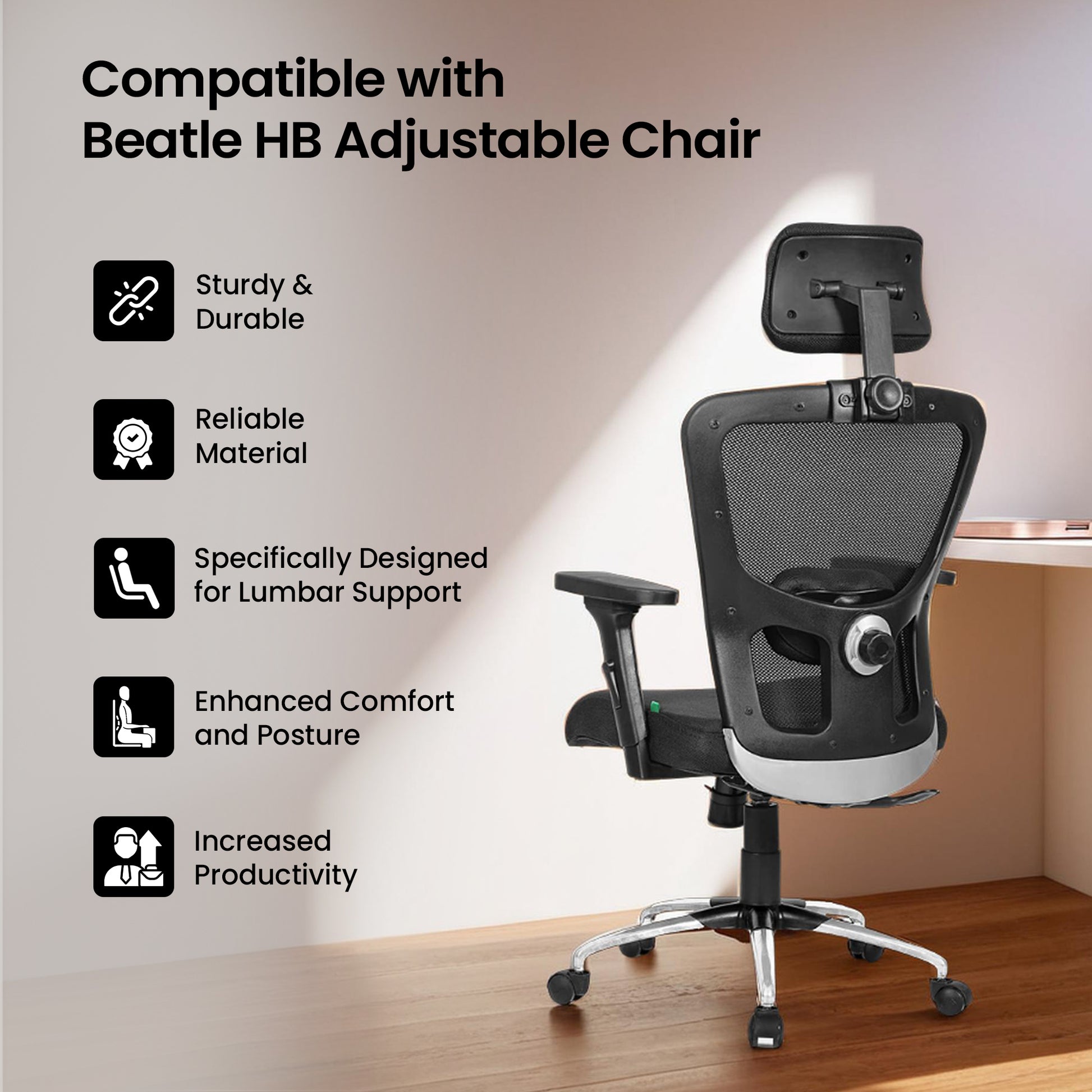 SAVYA HOME Beatle Chair Lumbar Support - Easy Installation