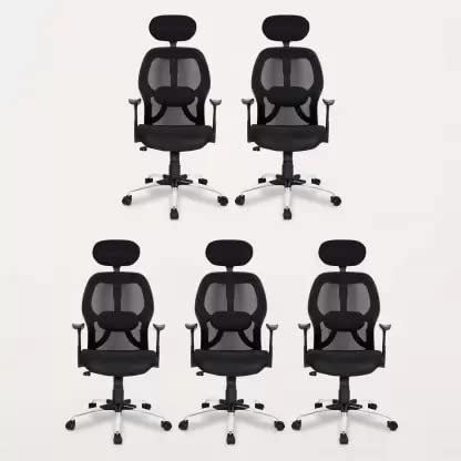 SAVYA HOME® APEX Chairs™ Apollo Chrome Base HIGH Back Office CHAIR2 (Pack of 5)