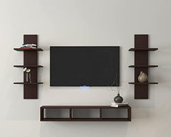 SAVYA HOME Wall Mounted Set Top Box Stand | TV Cabinet | Living Room | Large | Black | for Upto 32 Inch TV