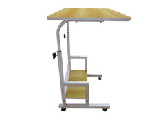 SAVYA HOME Multipurpose Manual Height Adjustable, Movable Desk, Study Table, Work Table with Wheels for Home, Office, Couch, Bedside Table (Maple)