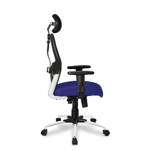 SAVYA HOME Apollo High Back Ergonomic Office, Work from Home Chair with 2D Adjustable Armrest, 2D Lumbar Support, Steel Base,Any Position Tiltlock Mechanism (Ergonomic Meshback, Blue, Qty-1)
