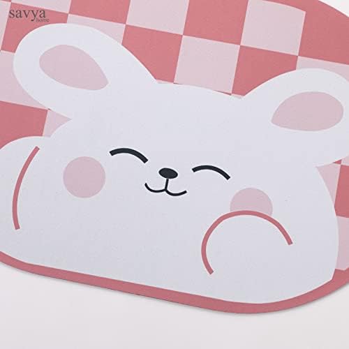 SAVYA HOME Pack of 2 Multipurpose Mat for Kids Bedroom, Play Area, Living Room, Bathroom, Shower | 60 x 40 cm |Tiger & Pink Bunny Design