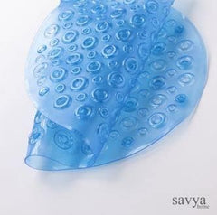 Savya Home Pack of 2 Nonslip Soft Rubber Bath Mat, Rain Mat for Bathtub and Shower, Anti Slip, Anti Bacterial, Machine Washable PVC Bath Mat for Bathroom | 65 x 36 cm | Purple & Blue