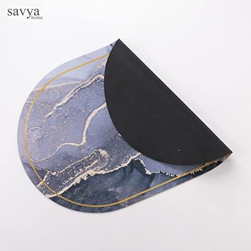 SAVYA HOME Pack of 2 Polypropylene Bathroom Mats|60 x 40cm|Anti-Skid Mat for Living Room, Kitchen, Shower, Bathtub |Multipurpose Mat(Metallic & Bluish)