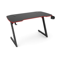 SAVYA HOME Multipurpose Engineered Wood Table Desk, Gaming Desk|Ergonomic Spacious Desk with Cup Holder & Headphone Hook. Ideal for Home, Office & Gaming Setups (140 * 60 * 73), Black&Red