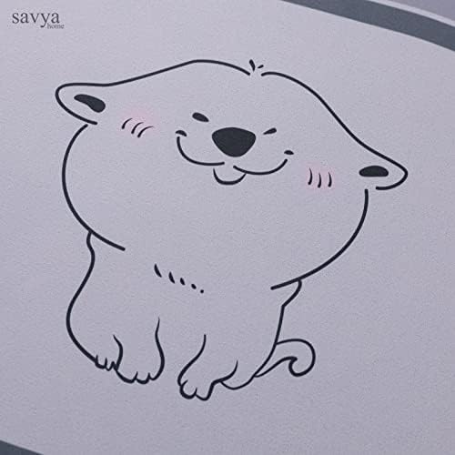 SAVYA HOME Pack of 2 Multipurpose Mat for Kids Bedroom, Play Area, Living Room, Bathroom, Shower | 60 x 40 cm |Teddy Bear & Cute Cartoon Design