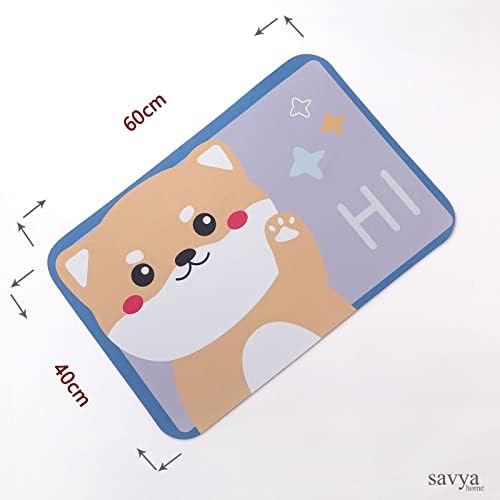 SAVYA HOME Pack of 2 Multipurpose Mat for Kids Bedroom, Play Area, Living Room, Bathroom, Shower | 60 x 40 cm |Tiger & Cartoon Design