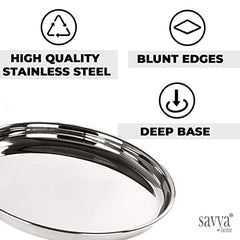 SAVYA HOME®Triply Tope with SS Lid (20cm)- 3.0 L & 4 Pcs Big Plate Set Combo | Stove & Induction Cookware |Heat Surround Cooking | Triply Stainless Steel cookware with lid