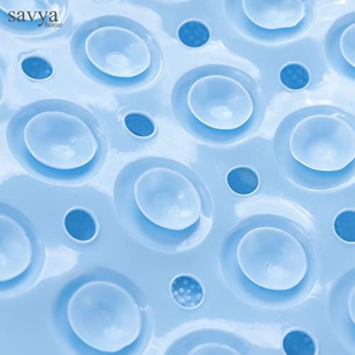 Savya Home Pack of 2 Diatom Mud Bathroom Floor Mat |71 x 35.5 cm|PVC Accu-Pebble Soft & Light Weight Anti-Skid Mat for Living Room,Bathroom/Shower Mat/Multipurpose(Sky Blue)