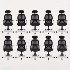 SAVYA HOME® APEX Chairs™ Apollo Chrome Base HIGH Back Office CHAIR2 (Back,Pack of 10)