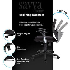 SAVYA HOME® Delta Executive Ergonomic Office Chair & Intersecting Wall Mounted Shelf (Set of 4 - White) Combo | Durable & Long Lasting | Home & Office Furniture | DIY Assemble