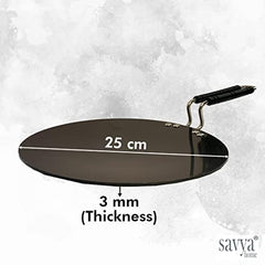 SAVYA HOME® Non-Stick Fry Pan - (18cm) 2.3mm & Hard Anodised Roti Tawa - 25cm Combo | Stove & Induction Cookware | Heat Surround Cooking | Riveted Handles