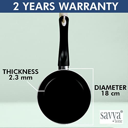 SAVYA HOME Hard Anodized Roti Tawa with Handle | 25 cm Diameter | High  Grade Aluminium | Scratch Resistant Surface | Riveted Handles | Roti & Dosa