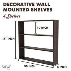 SAVYA HOME® Tree-Shaped Shelf (Wenge) & Kitchen Shelf (Black) Combo | Durable & Long Lasting | Home & Office Furniture | DIY Assemble