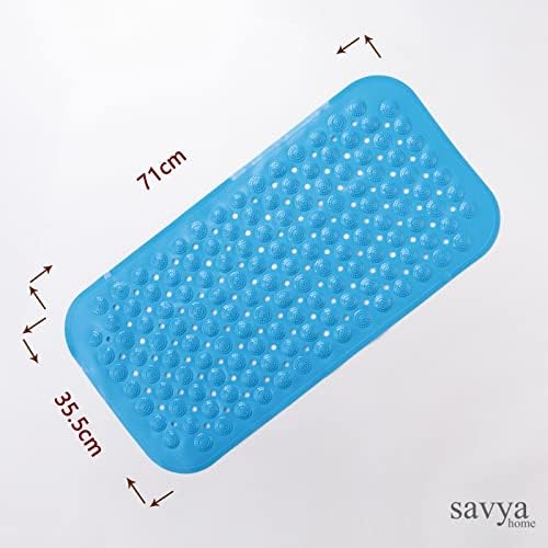 Savya Home Pack of 2 Diatom Mud Bathroom Floor Mat |71 x 35.5 cm|PVC Accu-Pebble Soft & Light Weight Anti-Skid Mat for Living Room,Bathroom/Shower Mat/Multipurpose(Pink & Blue)