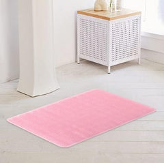 Savya Home Pack of 2 Bathroom Mat PVC/Non-Slip & Soft/Light Weight Mat for Living Room, Anti Skid Mat for Bathroom Floor/Shower Mat/Multipurpose Mat, Pink
