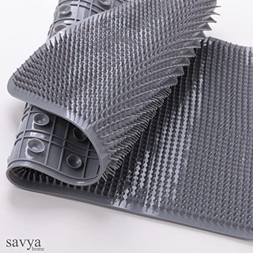 Savya Home Pack of 2 Bathroom Mat PVC/Non-Slip & Soft/Light Weight Mat for Living Room, Anti Skid Mat for Bathroom Floor/Shower Mat/Multipurpose Mat, Grey