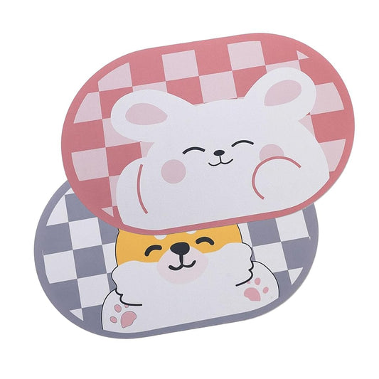 SAVYA HOME Pack of 2 Multipurpose Mat for Kids Bedroom, Play Area, Living Room, Bathroom, Shower | 60 x 40 cm |Pink Bunny & Puppy Design