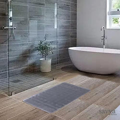 Savya Home Pack of 2 Bathroom Mat PVC/Non-Slip & Soft/Light Weight Mat for Living Room, Anti Skid Mat for Bathroom Floor/Shower Mat/Multipurpose Mat, Grey