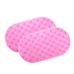 SAVYA HOME - Qty-2 Pink Nonslip Soft Rubber Bath Mat, Rain Mat for Bathtub and Shower, Anti Slip, Anti Bacterial, Machine Washable PVC Bath Mat for Bathroom | Size : 65 x 36 cm