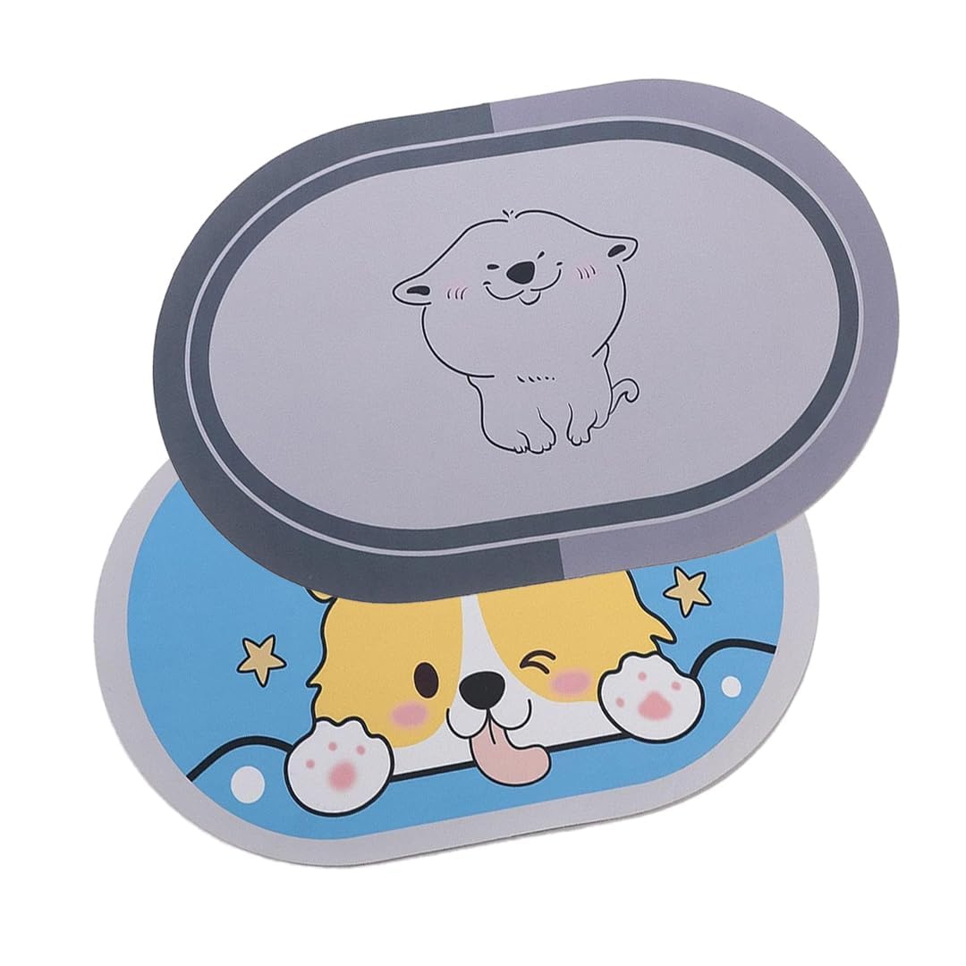 SAVYA HOME Pack of 2 Multipurpose Mat for Kids Bedroom, Play Area, Living Room, Bathroom, Shower | 60 x 40 cm |Cute Cartoon & Dog Design