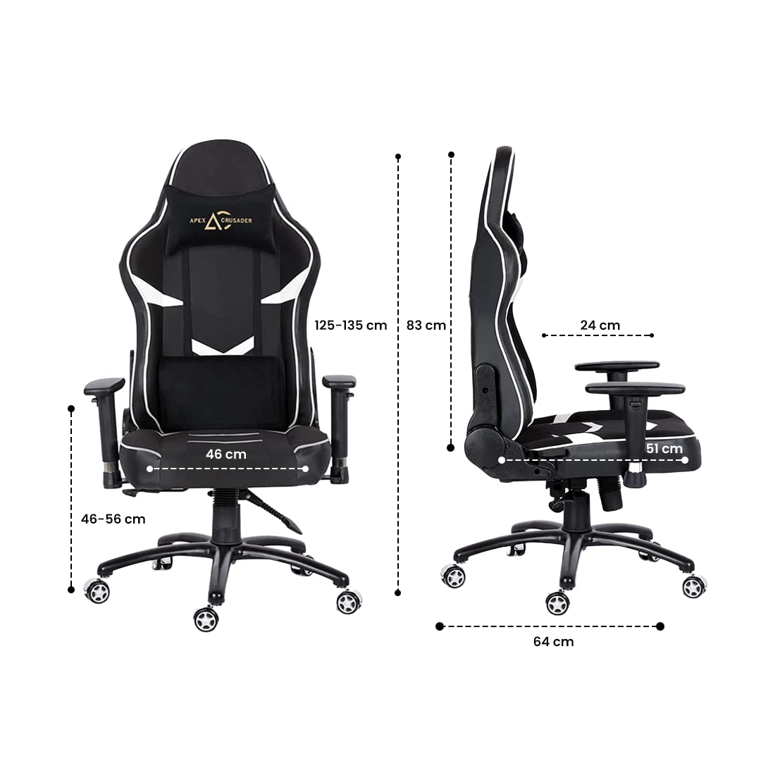 SAVYA HOME Apex Crusader XIII Gaming Revolving Chair (Black)