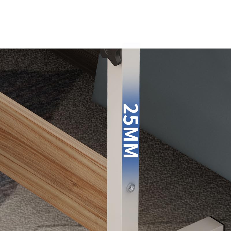 SAVYA HOME Multipurpose Manual Height Adjustable, Movable Desk with Wheels and Adjustable Table Top (30° - 90°) Home, Office, Couch, Bedside Table (Walnut)