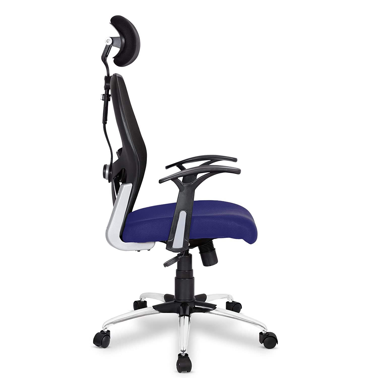 SAVYA HOME Apollo High Back Ergonomic Office Chair | Work from Home Chair | 2D Lumbar Support | Tilt Lock Mechanism | Ergonomic Meshback | Blue, Qty-2