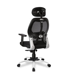 SAVYA HOME Apollo High Back Ergonomic Office Chair | Adjustable Arms & Any-Position Tilt Lock Mechanism | 2D Lumbar Support & Contoured Meshback | Black | Pack of 2