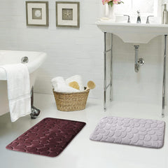 SAVYA HOME - Qty-2 Pink Nonslip Soft Rubber Bath Mat, Rain Mat for Bathtub and Shower, Anti Slip, Anti Bacterial, Machine Washable PVC Bath Mat for Bathroom | Size : 65 x 36 cm (Brown & Grey)