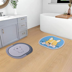 SAVYA HOME Pack of 2 Multipurpose Mat for Kids Bedroom, Play Area, Living Room, Bathroom, Shower | 60 x 40 cm |Cute Cartoon & Dog Design