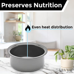 Savya Home Hard Anodized Tope | Non-Stick & Non-Corrosive Hard Anodized Aluminium | Even Heat Distribution for Healthy Cooking | Metal Spoon Friendly Surface | 1.6 litres