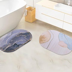 SAVYA HOME Pack of 2 Polypropylene Bathroom Mats|60 x 40cm|Anti-Skid Mat for Living Room, Kitchen, Shower, Bathtub |Multipurpose Mat(Ivory & Bluish)