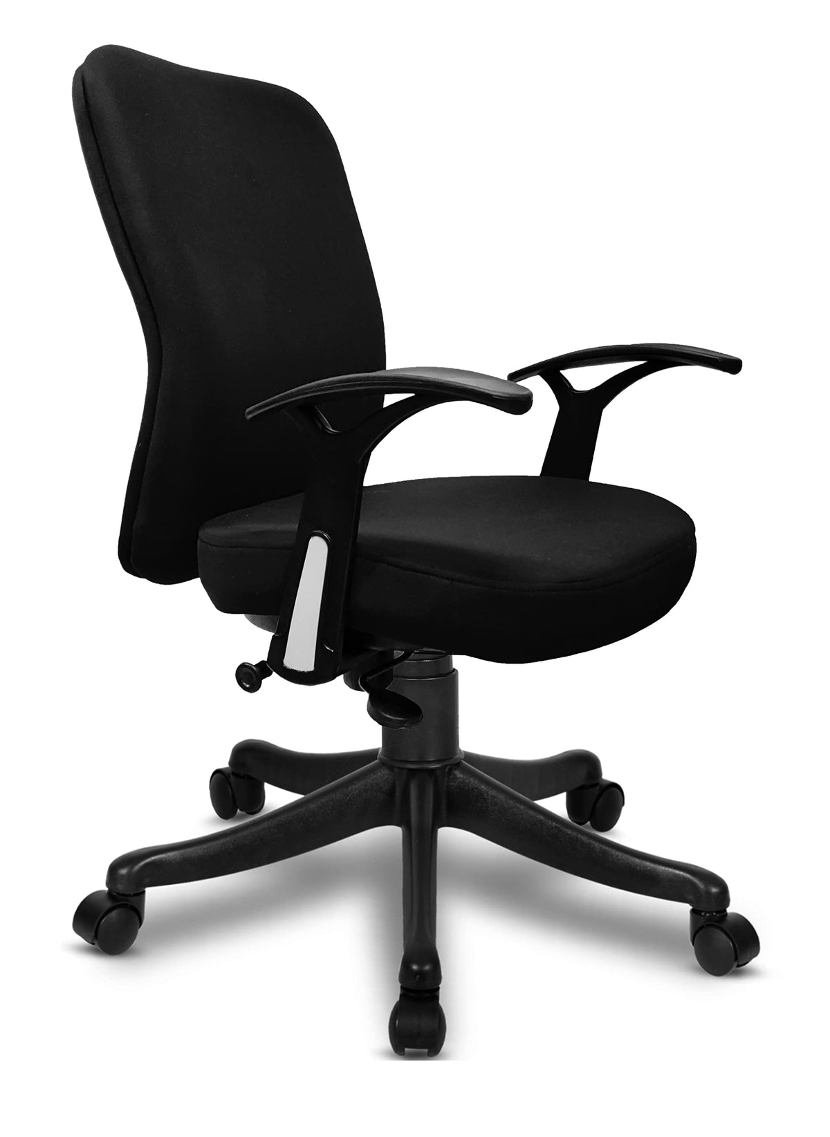 SAVYA HOME Bristol Midback Executive Ergonomic Office Metal Chair, Black, 18X18 Inches (Engineered Wood,Nylon)