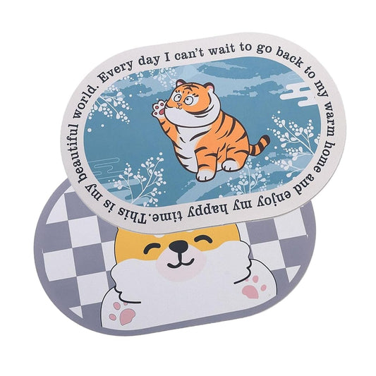 SAVYA HOME Pack of 2 Multipurpose Mat for Kids Bedroom, Play Area, Living Room, Bathroom, Shower | 60 x 40 cm |Tiger & Puppy Design