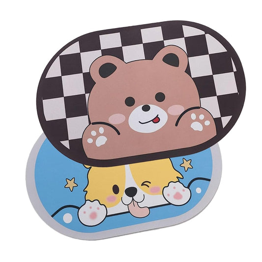 SAVYA HOME Pack of 2 Multipurpose Mat for Kids Bedroom, Play Area, Living Room, Bathroom, Shower | 60 x 40 cm |Teddy Bear & Dog Design