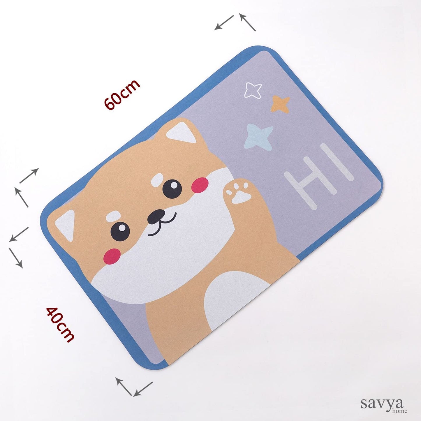 SAVYA HOME Pack of 2 Multipurpose Mat for Kids Bedroom, Play Area, Living Room, Bathroom, Shower | 60 x 40 cm |Cartoon Design