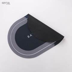 SAVYA HOME Bath mats || 60 x 40 || Anti-Slid mat for Living Room, Bathroom, Shower, Bathtub|Multipurpose mat (Oval (Dark Grey))