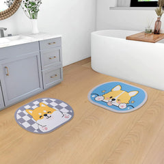 SAVYA HOME Pack of 2 Multipurpose Mat for Kids Bedroom, Play Area, Living Room, Bathroom, Shower | 60 x 40 cm |Puppy & Dog Design