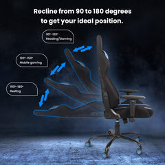 SAVYA HOME Apex Crusader X Gaming Chair | Chair for Office Work at Home, Recliner Chair, Study Chair | Leatherette Computer Chair, Blue